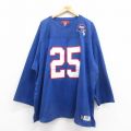 XL★古着 リーボック REEBOK 長袖 フットボール Tシャツ メンズ NFL ニューヨークジャイアンツ 大きいサイズ ロング丈 青 ブルー アメフト スーパーボウル 25aug29 中古