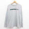 XL★古着 ノーティカ NAUTICA 長袖 ブランド Tシャツ メンズ ビッグロゴ クルーネック グレー 霜降り 25aug29 中古