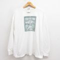 【20%OFF】XL★古着 長袖 ビンテージ Tシャツ メンズ 00年代 00s ハーフマラソン 企業広告 コットン クルーネック 白 ホワイト 25aug29 中古