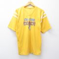 L★古着 半袖 ビンテージ フットボール Tシャツ メンズ 70年代 70s ホイッスル コーチ COACH ラメ Vネック USA製 黄他 イエロー 25aug30 中古