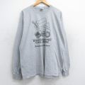 【50%OFF】XL★古着 長袖 ビンテージ Tシャツ メンズ 00年代 00s バイク ギター 大きいサイズ クルーネック グレー 霜降り 25aug30 中古