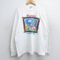 【20%OFF】XL★古着 フルーツオブザルーム 長袖 ビンテージ Tシャツ メンズ 90年代 90s マラソン 企業広告 大きいサイズ コットン クルーネック USA製 白 ホワイト 【spe】 25aug30 中古