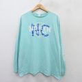 XL★古着 長袖 Tシャツ メンズ ノースカロライナ 大きいサイズ コットン クルーネック 水色 25sep03 中古