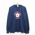 フルーツオブザルーム 90s 長袖Tシャツ サッカーボール ネイビー XL | 古着