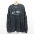 【20%OFF】XL★古着 リップルジャンクション 長袖 Tシャツ メンズ ゲーム プレイステーション 大きいサイズ コットン クルーネック 黒 ブラック タイダイ 25sep04 中古