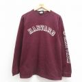 L★古着 ジャンスポーツ 長袖 ビンテージ Tシャツ メンズ 00年代 00s ハーバード コットン クルーネック エンジ 25sep05 中古