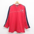XL★古着 スターター STARTER 長袖 Tシャツ メンズ アリゾナワイルドキャッツ コットン クルーネック 赤 レッド 25sep05 中古