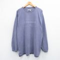 【20%OFF】XL★古着 エディーバウアー 長袖 ビンテージ Tシャツ メンズ 00年代 00s ビッグロゴ 大きいサイズ ロング丈 コットン クルーネック カナダ製 薄紫 パープル 【spe】 25sep24 中古