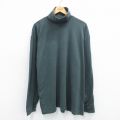XL★古着 エルエルビーン LLBEAN 長袖 ビンテージ Tシャツ メンズ 00年代 00s 無地 大きいサイズ コットン タートルネック ハイネック 濃緑 グリーン 25sep24 中古