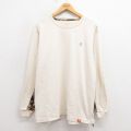 XL★古着 長袖 Tシャツ メンズ クルーネック 薄ベージュ カーキ 25sep26 中古