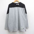 長袖フットボールTシャツ ツートンカラー グレー XL | 古着