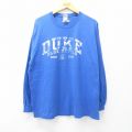 XL★古着 長袖 ビンテージ Tシャツ メンズ 00年代 00s DUKE 大きいサイズ コットン クルーネック 青 ブルー 25sep27 中古