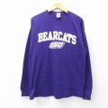 XL★古着 長袖 ビンテージ Tシャツ メンズ 00年代 00s BEARCATS 大きいサイズ コットン クルーネック 紫 パープル 25sep27 中古