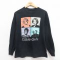 S★古着 長袖 Tシャツ メンズ ドラマ ゴールデンガール コットン クルーネック 黒 ブラック 25sep29 中古