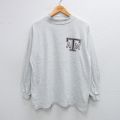 M★古着 長袖 ビンテージ Tシャツ メンズ 90年代 90s ATM コットン モックネック ハイネック USA製 薄グレー 霜降り 25oct03 中古