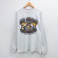 L★古着 長袖 ビンテージ Tシャツ メンズ 00年代 00s レスリング コットン クルーネック 薄グレー 霜降り 25oct03 中古