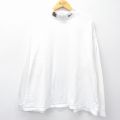 XL★古着 ナイキ NIKE 長袖 ビンテージ Tシャツ メンズ 00年代 00s カンザスジェイホークス 大きいサイズ コットン モックネック ハイネック 白 ホワイト 25oct06 中古