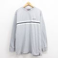 XL★古着 ラルフローレン Ralph Lauren チャップス 長袖 ビンテージ ブランド Tシャツ メンズ 90年代 90s ワンポイントロゴ 大きいサイズ コットン クルーネック グレー 霜降り 25oct23 中古