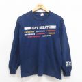 M★古着 長袖 ビンテージ Tシャツ メンズ 80年代 80s EIGHT コットン クルーネック USA製 紺 ネイビー 25oct23 中古