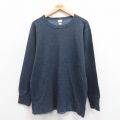 XL★古着 エルエルビーン LLBEAN 長袖 Tシャツ メンズ 無地 コットン クルーネック カナダ製 グレー 25oct23 中古