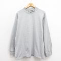L★古着 ナイキ NIKE 長袖 ビンテージ Tシャツ メンズ 00年代 00s ワンポイントロゴ モックネック ハイネック グレー 霜降り 25oct23 中古