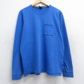 L★古着 ナイキ NIKE 長袖 ビンテージ Tシャツ メンズ 00年代 00s 無地 胸ポケット付き コットン クルーネック 青 ブルー 25oct27 中古