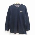 M★古着 ラルフローレン チャップス 長袖 ビンテージ Tシャツ メンズ 90年代 90s ワンポイントロゴ コットン Vネック 紺 25nov18