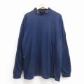 XL★古着 ナイキ NIKE 長袖 ビンテージ Tシャツ メンズ 00年代 00s カンザスシティジェイホークス 大きいサイズ モックネック ハイネック 紺 25nov18