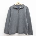 L★古着 ギャップ GAP 長袖 ハーフジップ トップス メンズ 無地 グレー 霜降り 25nov18
