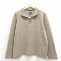 XL★古着 ギャップ GAP 長袖 ハーフジップ Tシャツ メンズ 無地 ベージュ 霜降り 25nov18