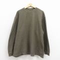 XL★古着 長袖 ビンテージ トップス メンズ 00年代 00s 無地 大きいサイズ コットン クルーネック 緑 25nov18