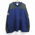 XL★古着 アディダス adidas 長袖 ビンテージ Tシャツ メンズ 90年代 90s ツートンカラー 大きいサイズ クルーネック 紺他 25nov18