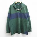 長袖Tシャツ ツートンカラー グリーン XL | 古着
