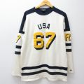 XL★古着 ラルフローレン ポロジーンズ 長袖 ブランド Tシャツ メンズ 00年代 00s USAロゴ 67 コットン クルーネック 生成り他【spe】 25nov26