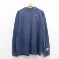 XL★古着 ナイキ NIKE 長袖 ビンテージ Tシャツ メンズ 90年代 90s NFL ダラスカウボーイズ 大きいサイズ コットン モックネック ハイネック USA製 紺 アメフト スーパーボウル【spe】 25dec17