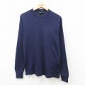 M★古着 長袖 ビンテージ Tシャツ メンズ 90年代 90s 無地 クルーネック USA製 紺 25dec17