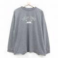 XL★古着 ジャンスポーツ 長袖 ビンテージ Tシャツ メンズ 90年代 90s テキサス 大きいサイズ コットン クルーネック USA製 グレー 25dec18