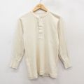 S★古着 長袖 ビンテージ サーマル Tシャツ メンズ 80年代 80s ミリタリー ウール ヘンリーネック USA製 生成り【spe】 26jan20