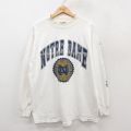 ノートルダム 90s 長袖Tシャツ モックネック ホワイト XL | 古着