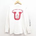 S★古着 長袖 ビンテージ Tシャツ メンズ 80年代 80s U クルーネック 白 26jan22