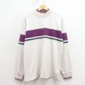 L★古着 エルエルビーン 長袖 ビンテージ Tシャツ メンズ 90年代 90s コットン モックネック ハイネック USA製 薄グレー 霜降り他 26jan22