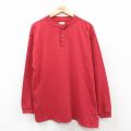 XL★古着 バナナリパブリック 長袖 ビンテージ Tシャツ メンズ 90年代 90s 無地 ヘンリーネック 赤系 26jan26