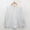 XL★古着 長袖 ビンテージ Tシャツ メンズ 00年代 00s 無地 コットン ヘンリーネック 薄グレー 霜降り 26jan26