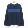 XL★古着 ラルフローレン 長袖 ブランド Tシャツ メンズ 90年代 90s ワンポイントロゴ 大きいサイズ コットン クルーネック 濃紺他 26jan27