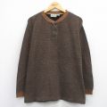 XL★古着 セントジョンズベイ 長袖 ビンテージ サーマル Tシャツ メンズ 00年代 00s コットン ヘンリーネック 茶他 26jan27