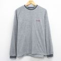 XL★古着 ラルフローレン チャップス 長袖 ビンテージ ブランド Tシャツ メンズ 90年代 90s ワンポイントロゴ 大きいサイズ クルーネック グレー 霜降り他 26jan27