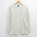 M★古着 デュオフォールド 長袖 ビンテージ サーマル Tシャツ メンズ 90年代 90s 無地 クルーネック グレー 霜降り 26jan27