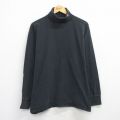 XL★古着 チャンピオン Champion 長袖 ビンテージ Tシャツ メンズ 00年代 00s ワンポイントロゴ 大きいサイズ コットン タートルネック ハイネック 黒 26jan27