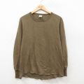 L★古着 デュオフォールド 長袖 ビンテージ Tシャツ メンズ 無地 茶系 26feb06