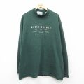 XL★古着 SDI 長袖 ビンテージ Tシャツ メンズ 90年代 90s NORTH BRANCH 大きいサイズ コットン モックネック ハイネック USA製 緑 26feb10